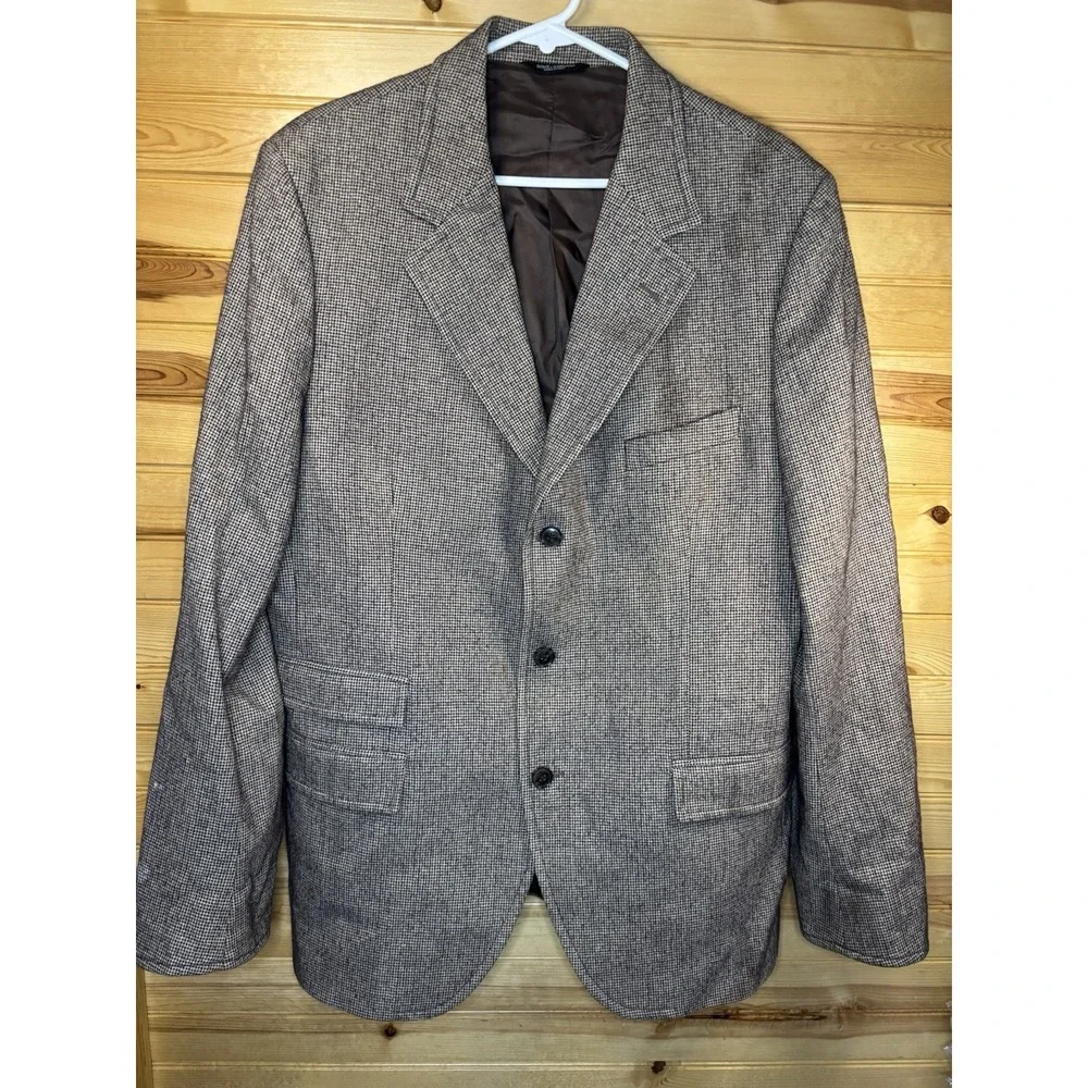 Dolce And Gabbana Men's Brown Herringbone Wool‎ Blend Sport Coat Blazer 46 Italy